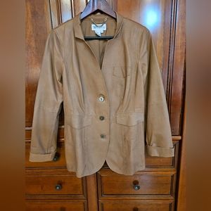 WORTH leather light brown/camel blazer. Size 12. Never worn.